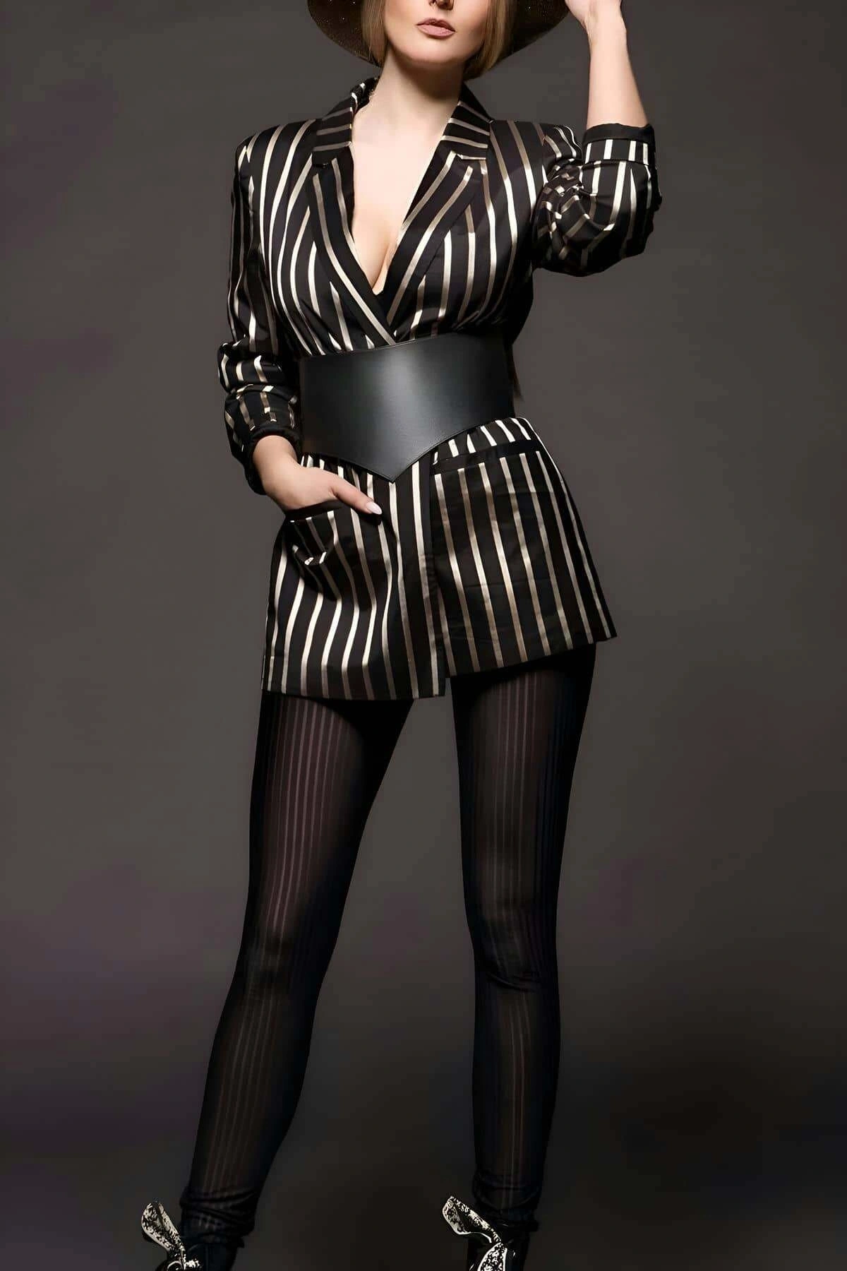 Kadın Kemer, Şık Deri Korse Kemer, Elbise Üzeri Kemer - Brf1112