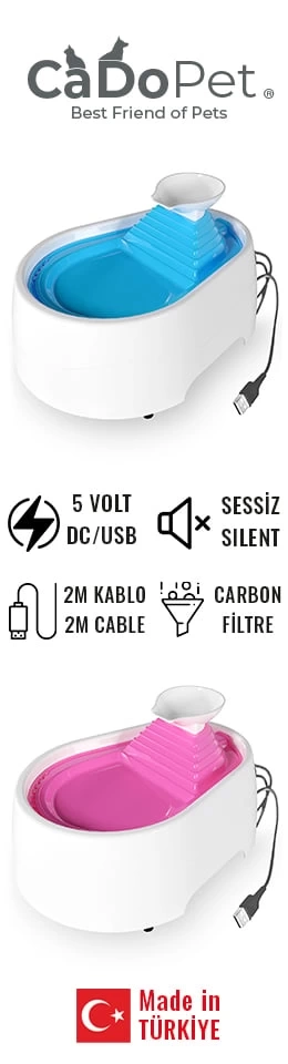 Kedi Köpek Su Pınarı Şelale 2 Litre - 5 volt ( usb'li ) Pembe
