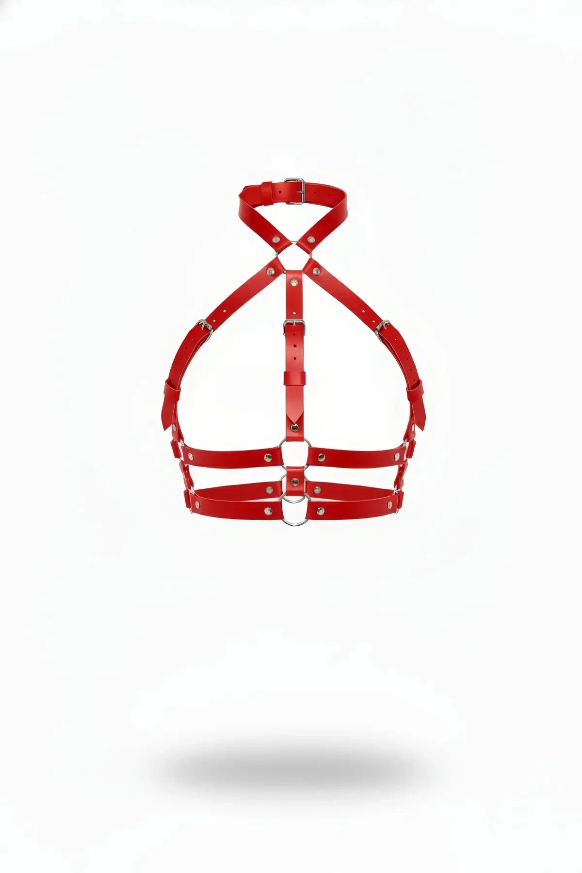 Kırmızı Kadın Kemer Çok Bantlı Deri Vücut Aksesuarı - Brf218