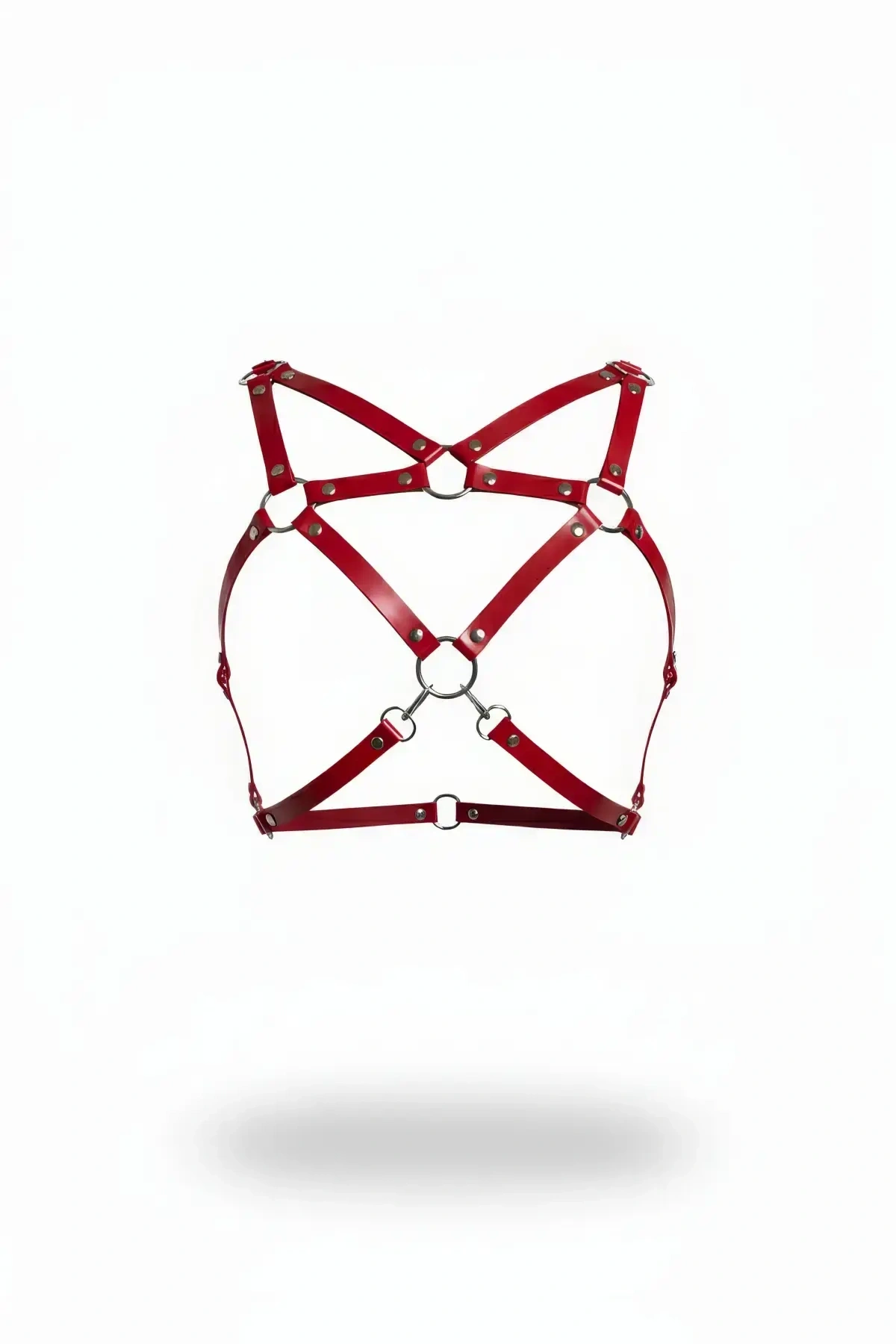 Kırmızı Kadın Kemer Deri Çapraz Bantlı Vücut Aksesuarı - Brf109