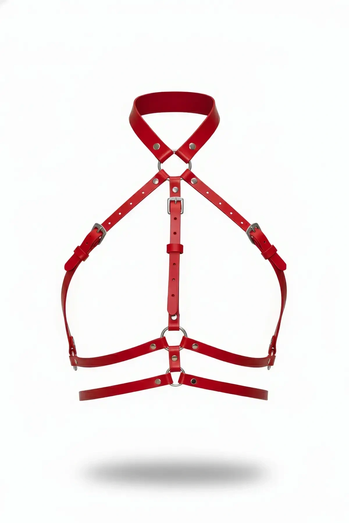 Kırmızı Kadın Kemer Deri Vücut Aksesuarı Tokalı - Brf119