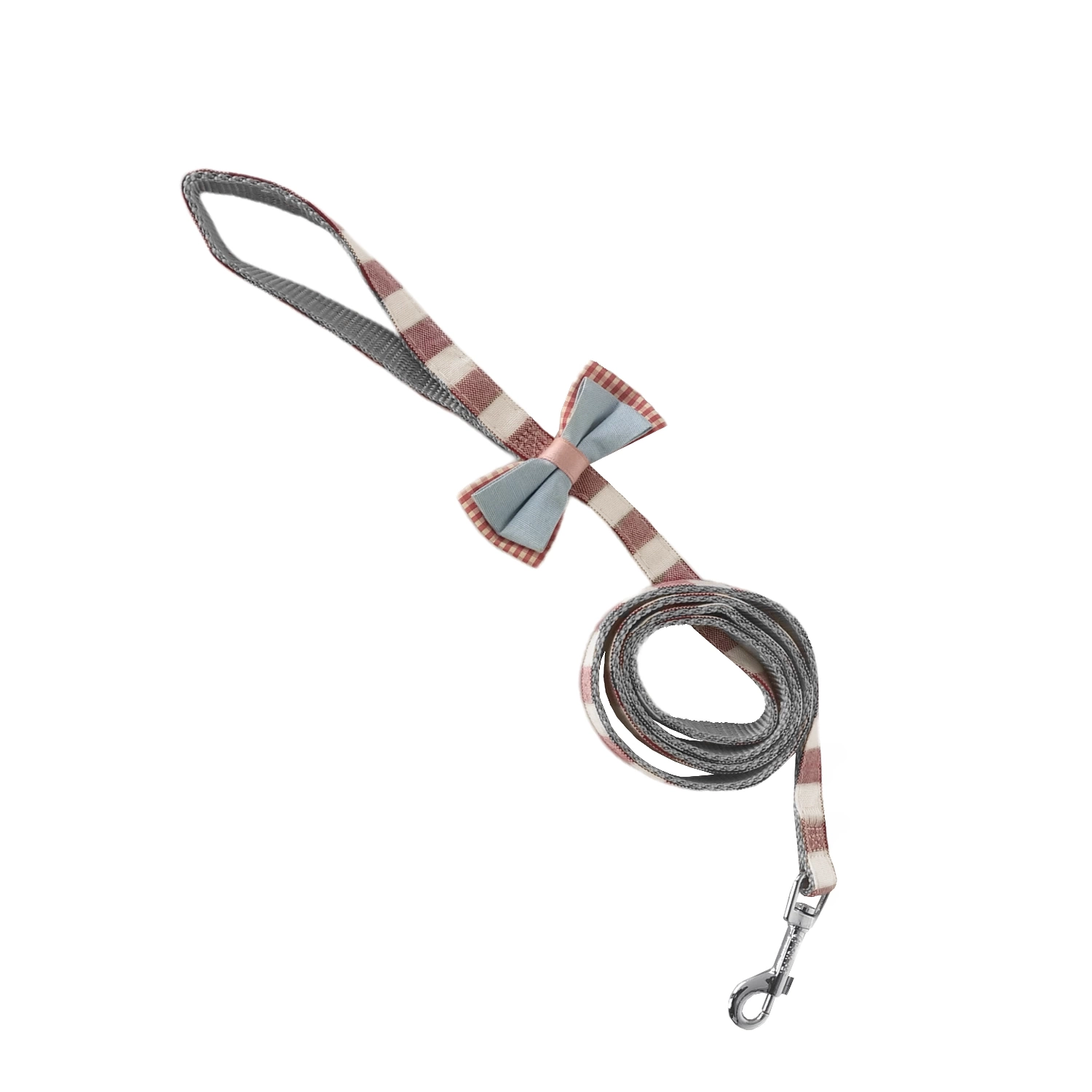 Köpek Göğüs Tasma Seti Ekose Desenli Papyonlu 1.5 cm*35-48 cm Kırmızı