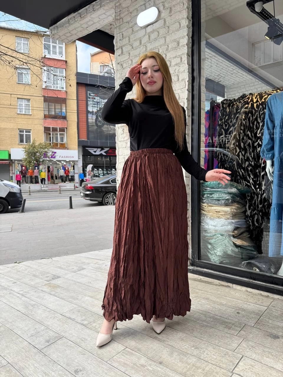 Kraş etek kahve