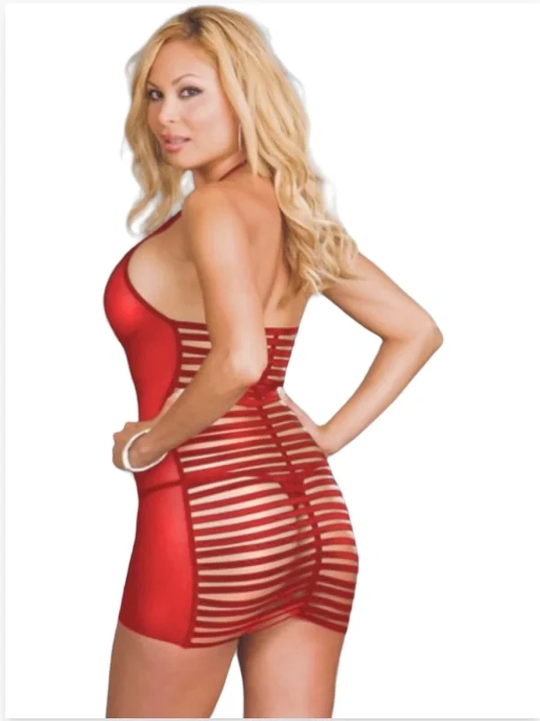 Lesca Büyük Beden Kırmızı Fantazi Seksi Tül Babydoll