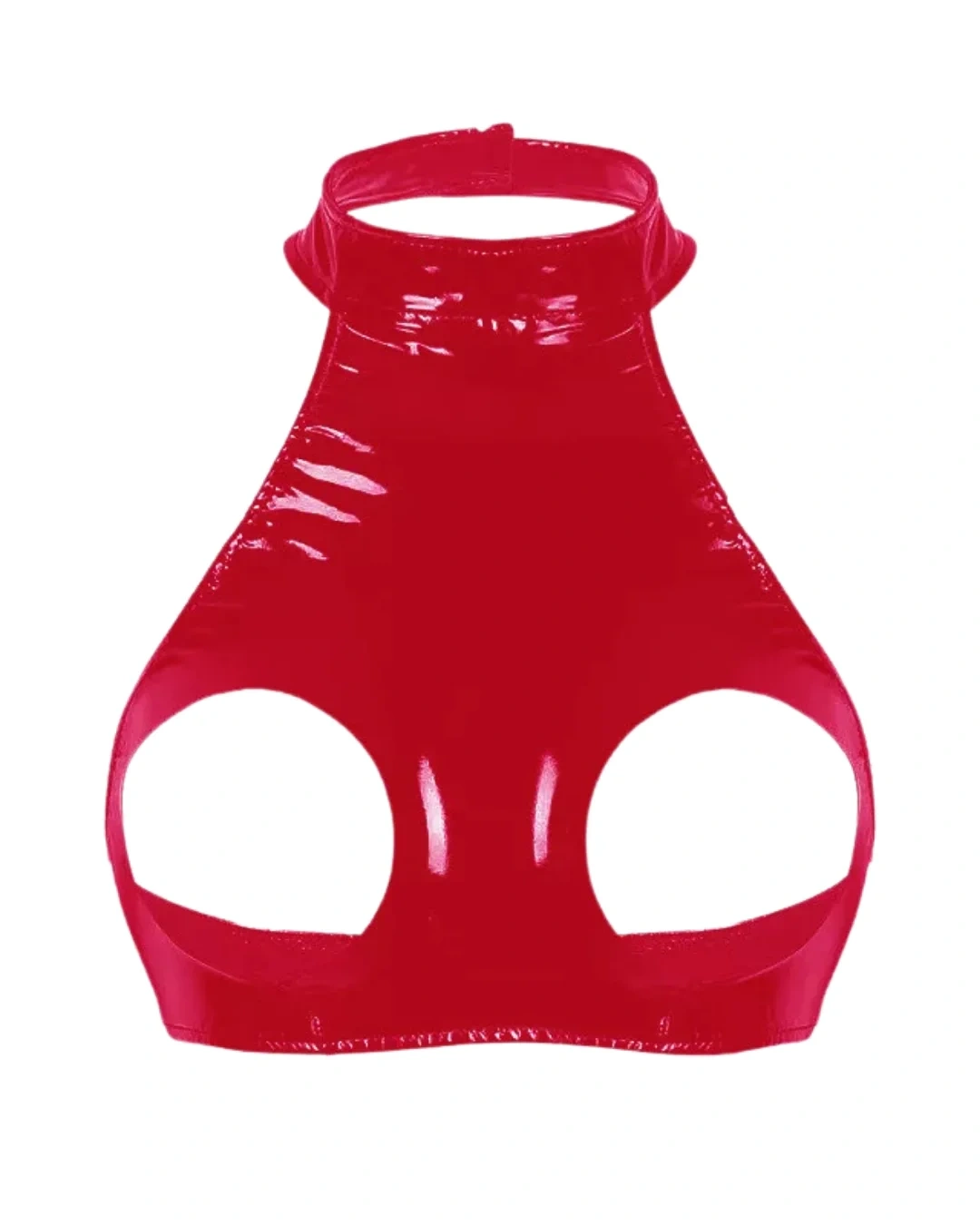 Lesca Fantezi Seksi Özel Bölgeleri Açık Kırmızı Lame Gecelik