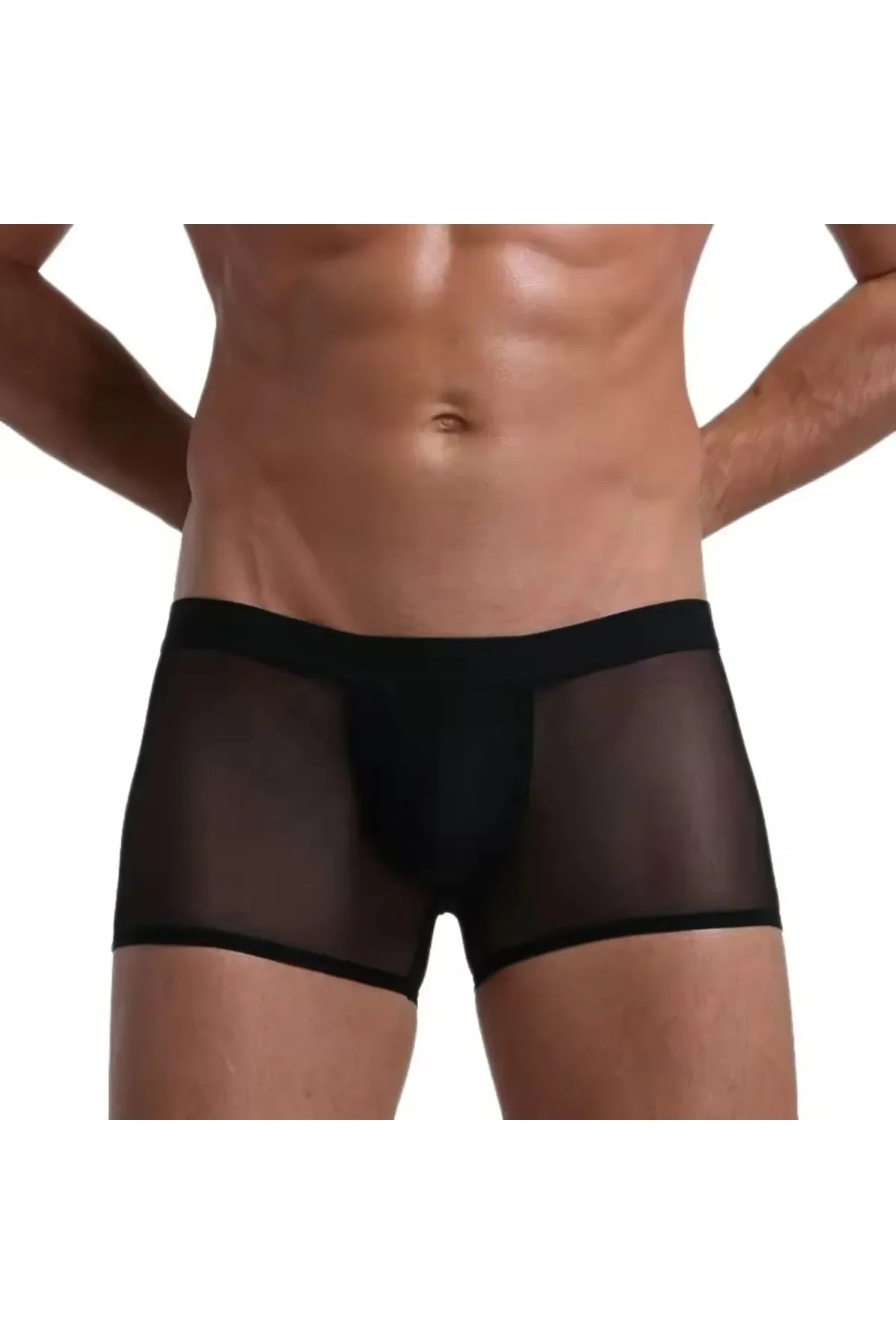 Lesca Fantezi Transparan Tül Erkek Boxer Fantezi Tanga