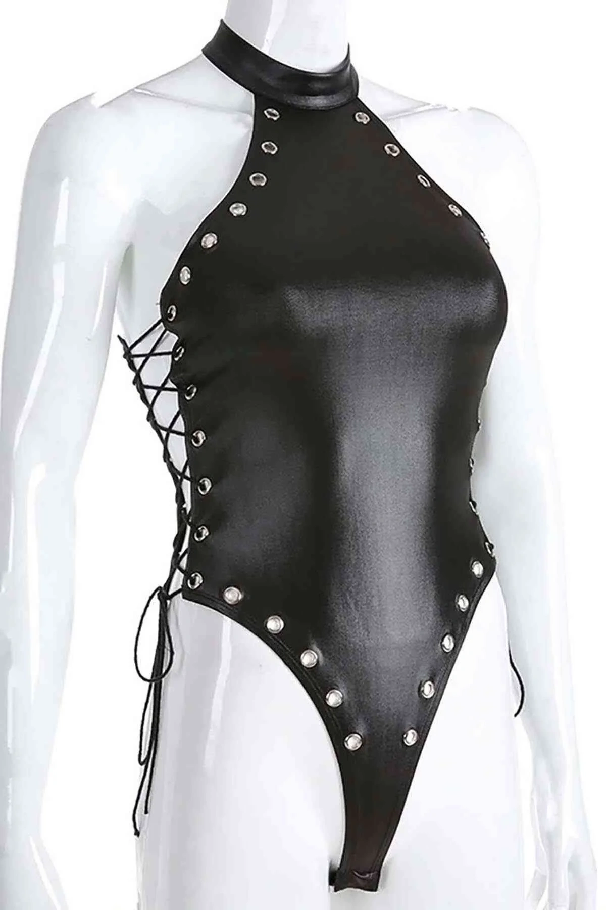 Lesca Fantezi Yanları Kuş Gözlü Yandan Bağlamalı Seksi Babydol