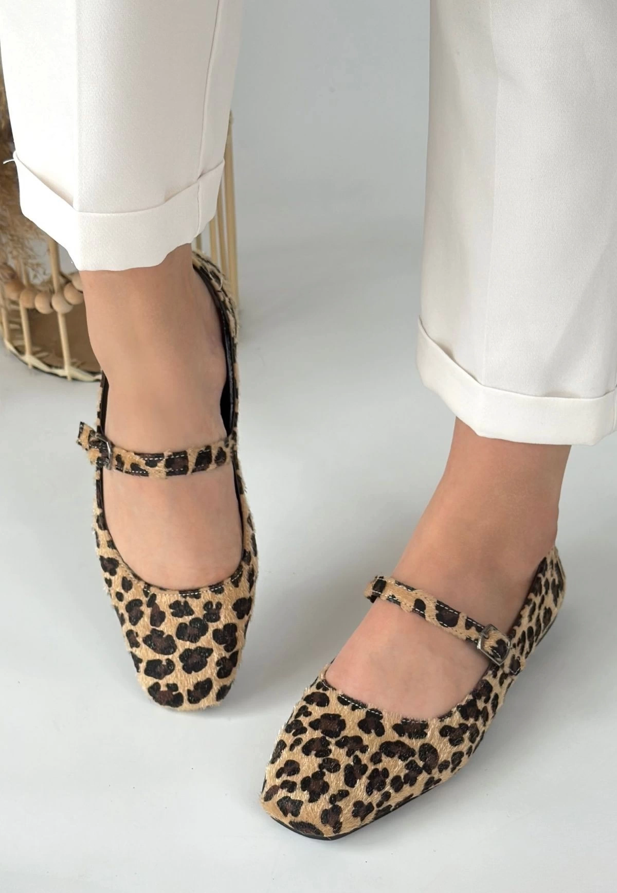 Linni Leopar Süet Babet Ayakkabı