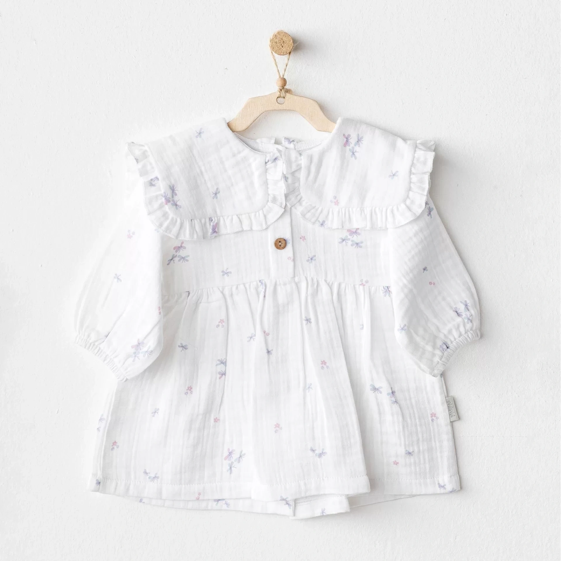 Magical Butterfly Müslin Bebek Elbise White