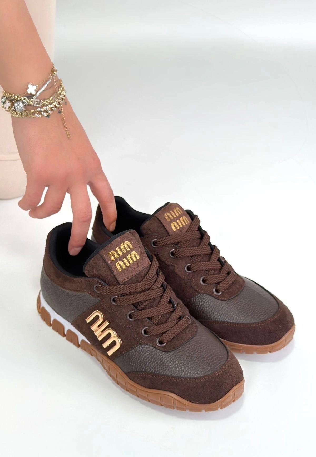 Marje Kahverengi Cilt Bağcıklı Spor Ayakkabı