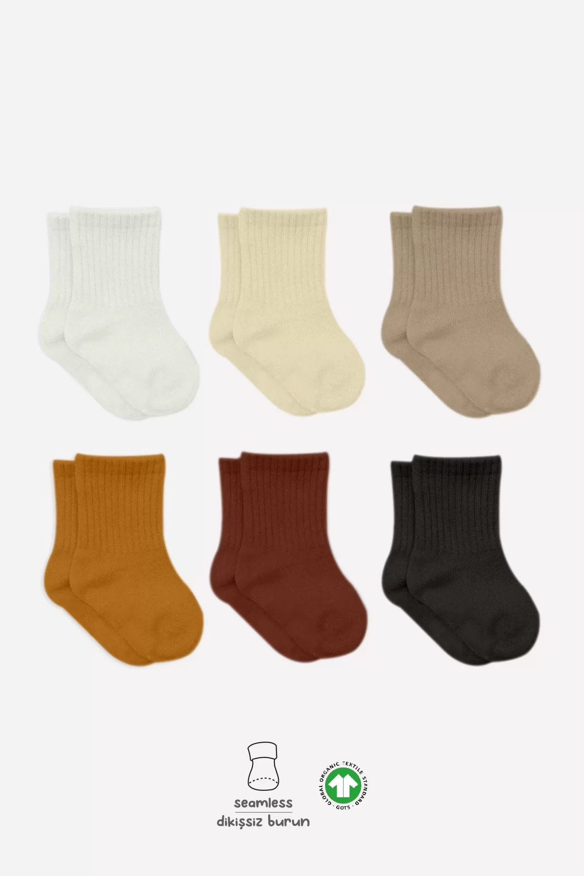Mix Penye Soket Çorap 6lı Bs10101m Toprak
