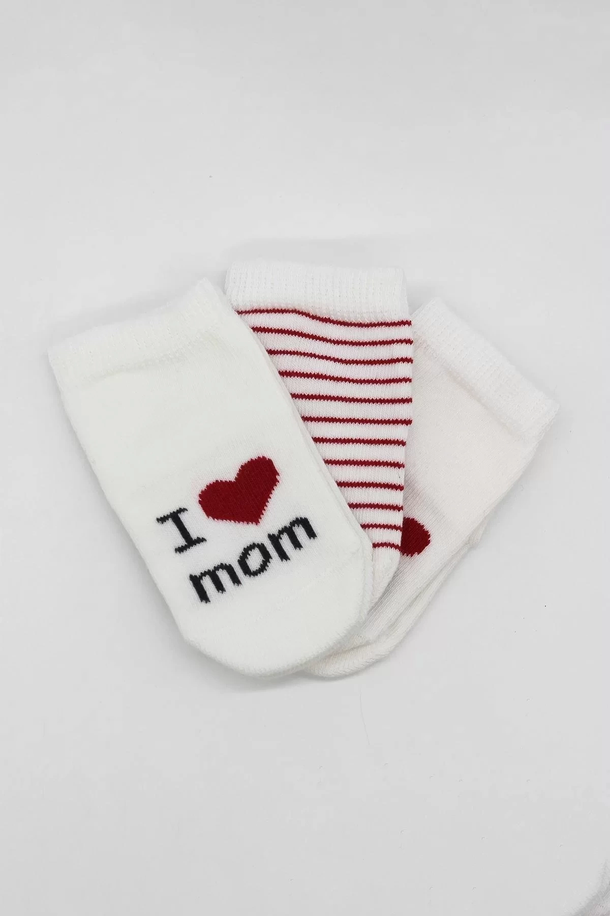 Mom Dad 3lü Penye Soket Çorap 10123 Ekru