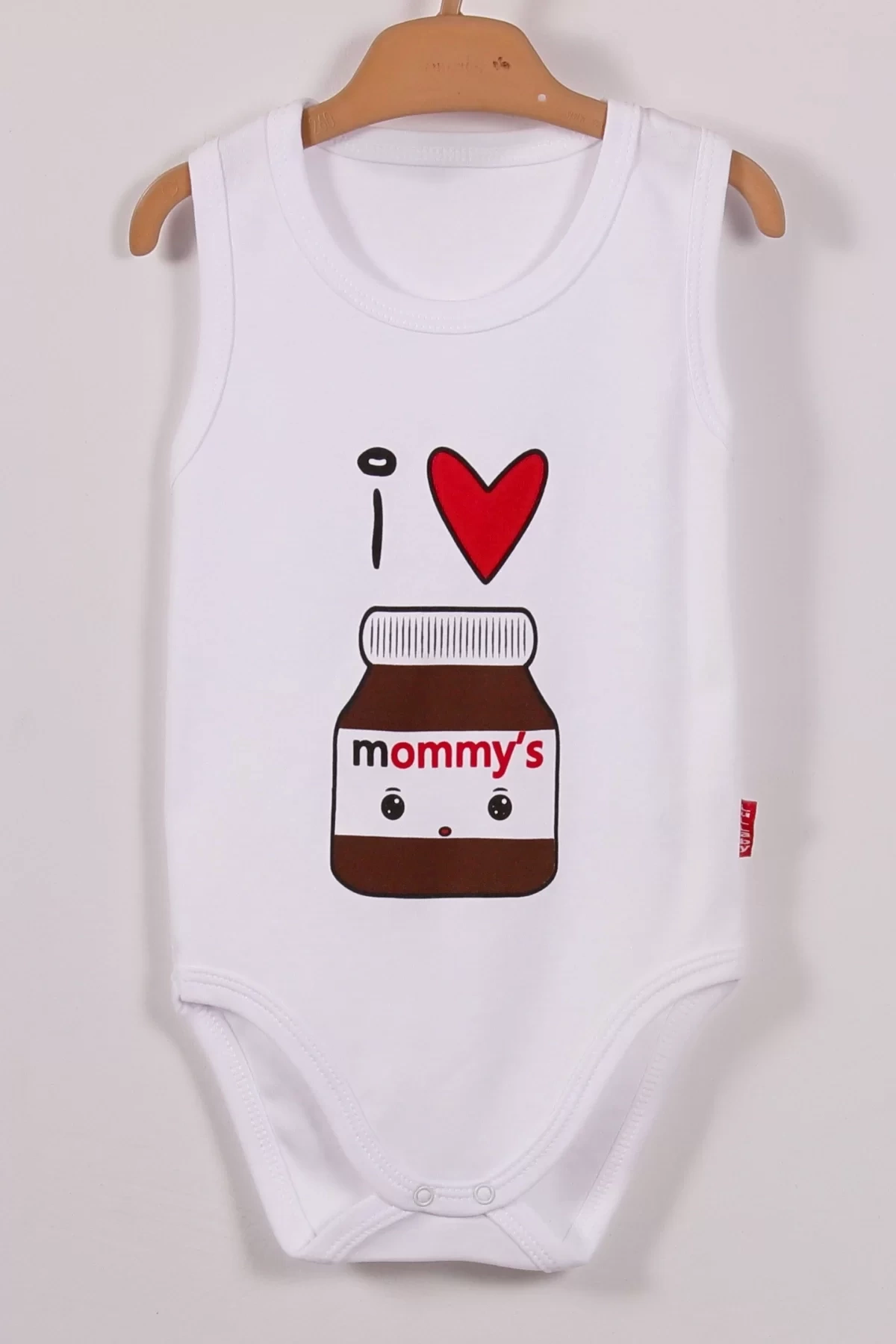 Mommys Cikolata Desenli Askılı Unisex Body