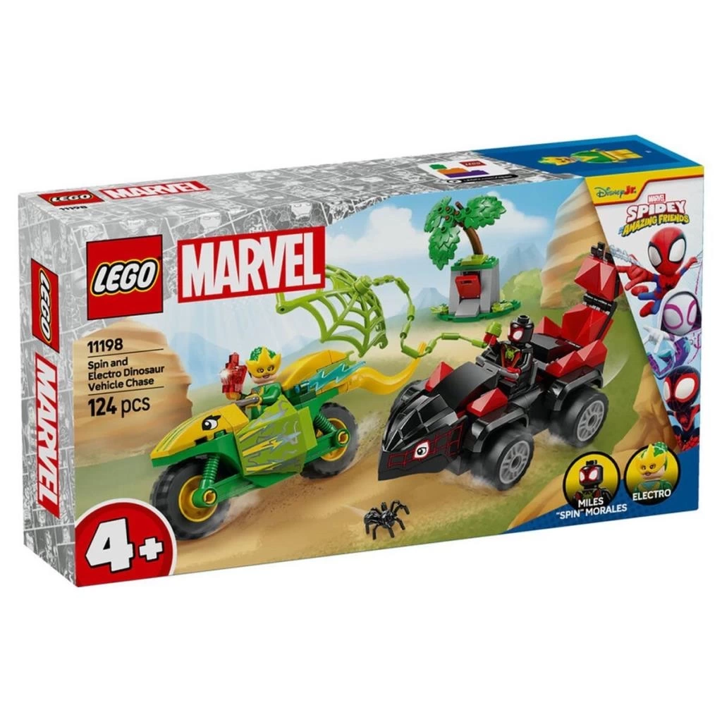 Nessiworld 11198 Lego Marvel Spidey - Spin ve Electro Dinozor Aracı Takibi 124 parça +4 yaş