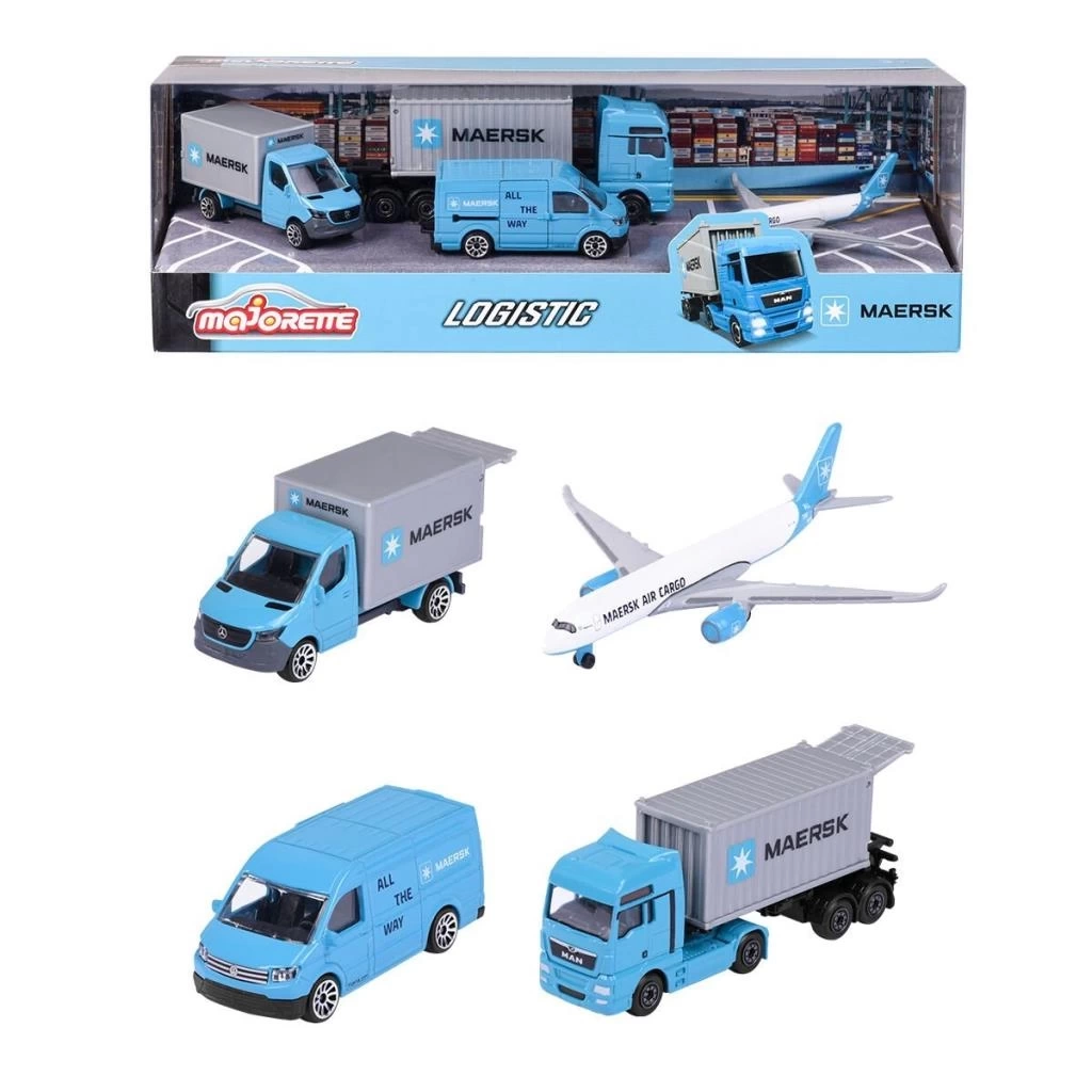 Nessiworld 212057290 Majorette MAERSK Lojistik Arabaları 4 Parça -Simba