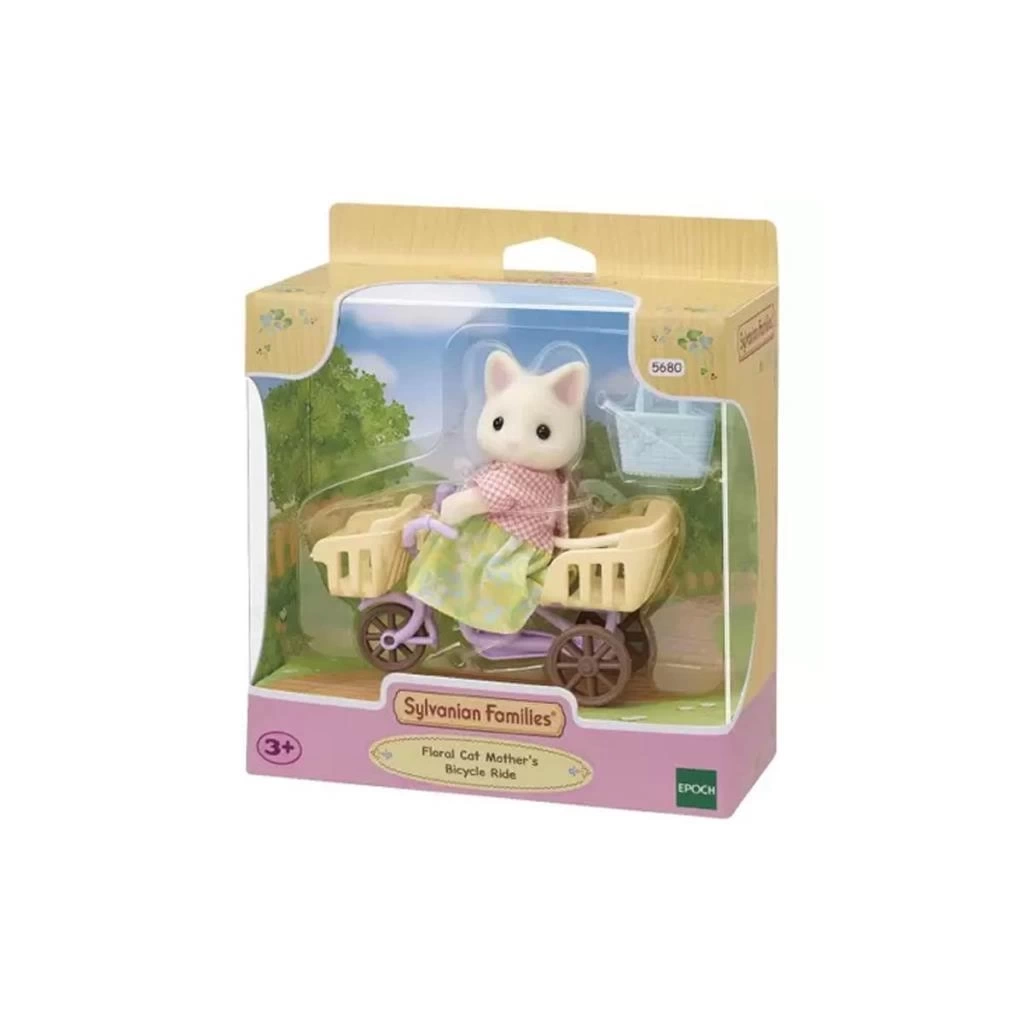 NessiWorld 5680SylvanianFamiliesÇiçekliKediAnneveBisikleti+3yaş