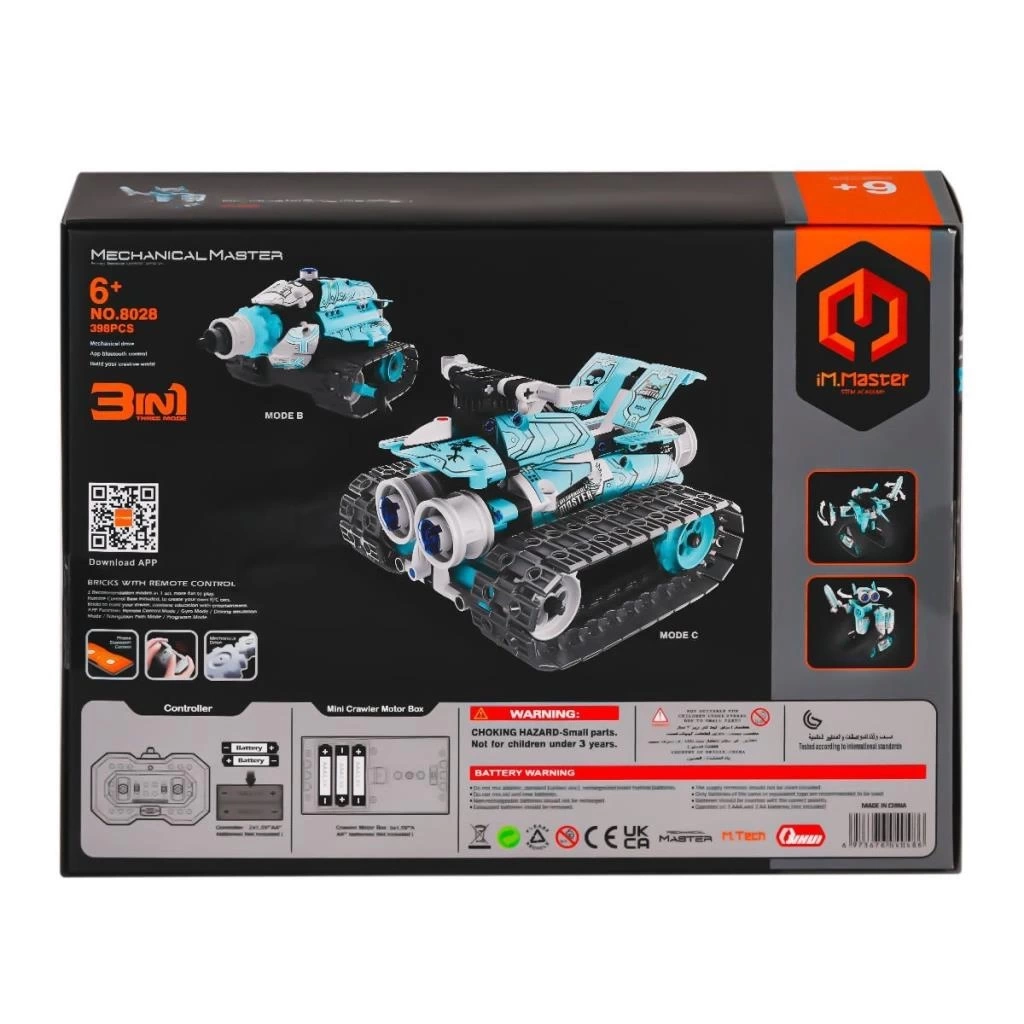 Nessiworld 8028 IMM Mekanik Master Kumandalı Robot Araba Blokları 3IN1  398 Parça