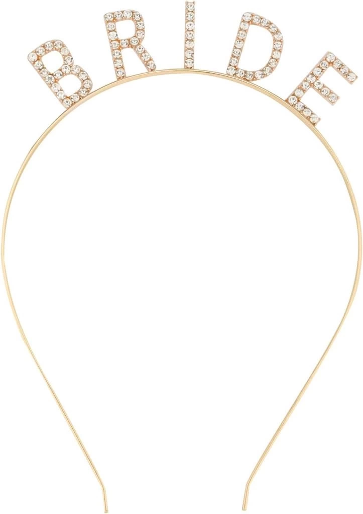 Nessiworld Altın Gold Renk Bekarlığa Veda Kristal Taş Bride Tacı İthal 16x10 cm