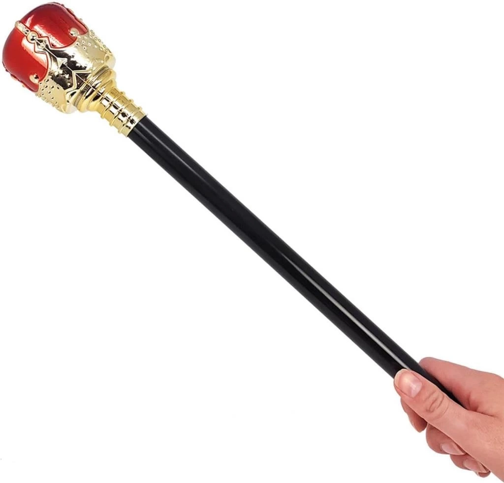 NessiWorld AltınRenk60cmKralTacıKraliyetTacıveKırmızıTopuzluKralAsasıSeti