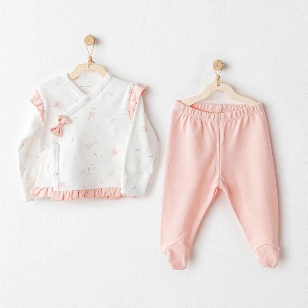 Nessiworld Andywawa AC25508 Sıde Snap Set Love Family 2Li Zıbın Set Salmon