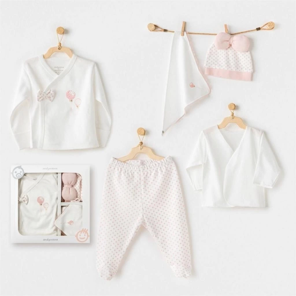 Nessiworld Andywawa AC25550 Newborn Set Pınk Baloons 5Li Hastane Çıkışı Ekru