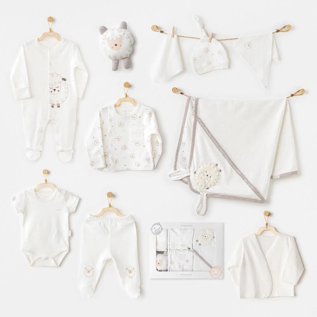 Nessiworld Andywawa AC25561 Newborn Set Tinny Ships 10Lu Hastane Çıkışı Ekru