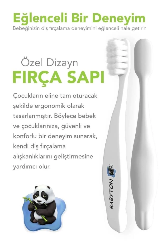 Nessiworld   Babyton Bio Ultra Yumuşak Çocuk Diş Fırçası Panda