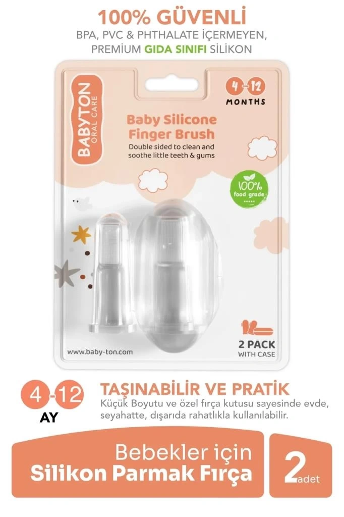 Nessiworld  Babyton Silikon İkili Parmak Fırça