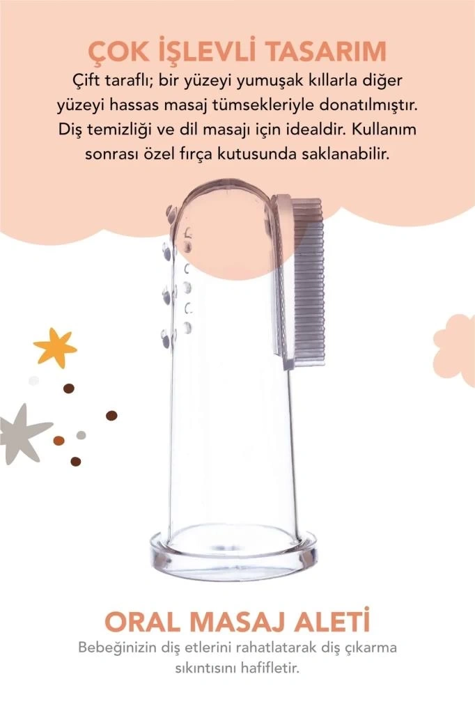Nessiworld  Babyton Silikon İkili Parmak Fırça