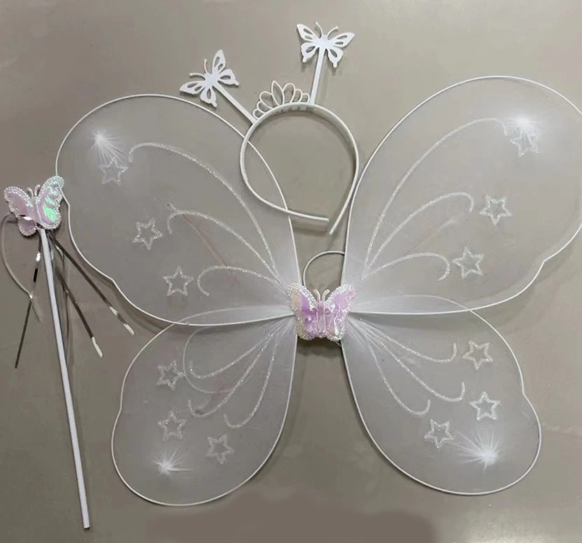 Nessiworld Beyaz Renk Kelebek Kanadı Tacı ve Sopası 50x37 cm