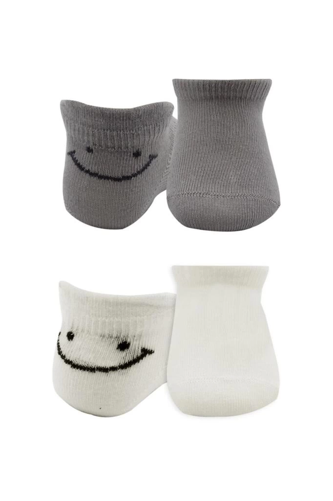 Nessiworld Bistyle 2Li Sneakers Smile Penye Çorap BS20106 Gri Ekru