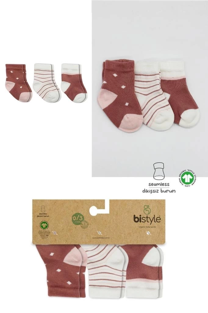 Nessiworld  Bistyle 3Lü Penye Kız Soket Çorap BS10112 Pudra