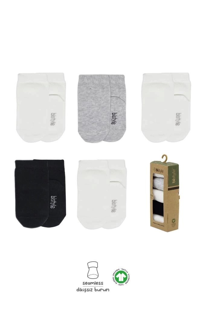 Nessiworld Bistyle 5li Penye Soket Kutulu Basic Çorap 10131 Gri