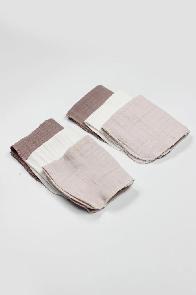Nessiworld Bistyle 6lı Müslin Mendil 20x20 cm 90106 Taş Ekru Antrasit