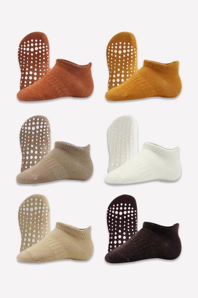 Nessiworld Bistyle 6Lı Sneakers Kaymaz Penye Çorap BS20102 Toprak
