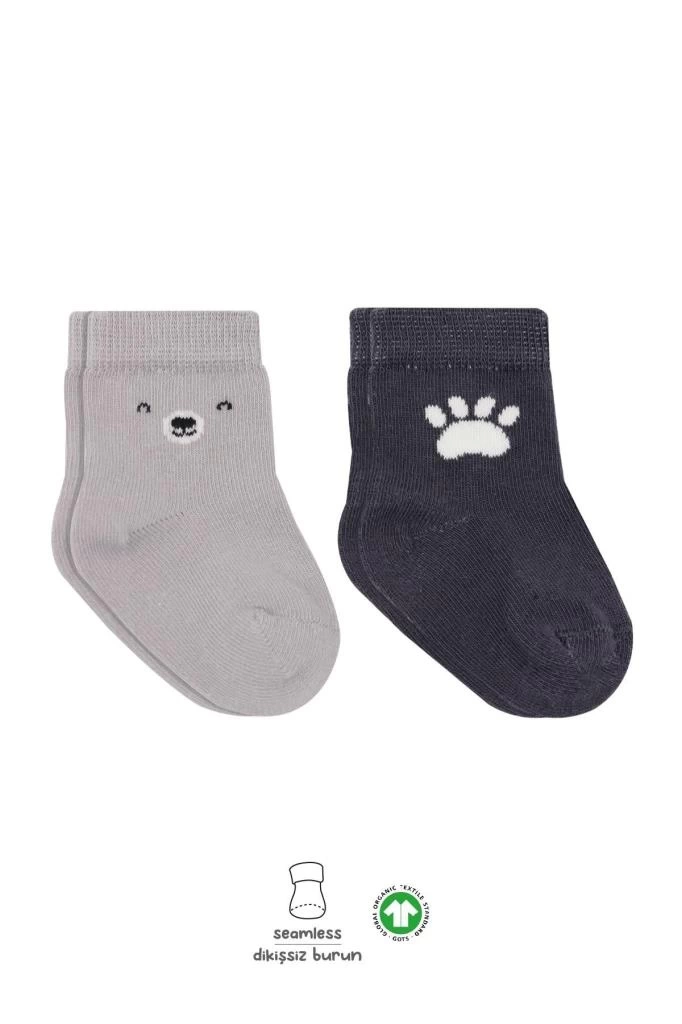Nessiworld Bistyle Bear Penye Soket Çorap 2Li BS10116 Gri