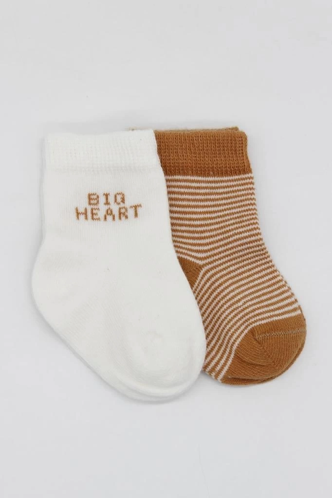 Nessiworld Bistyle Big Heart Penye Soket Çorap 2Li BS10117 Hardal