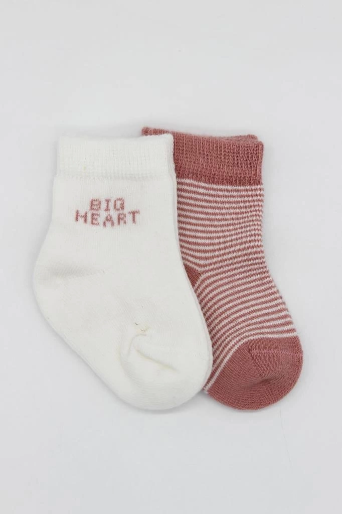 Nessiworld Bistyle Big Heart Penye Soket Çorap 2Li BS10117 Pudra