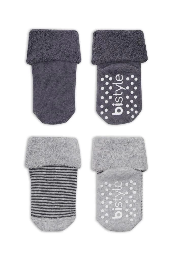 Nessiworld  Bistyle Çemberli Kaymaz Havlu Soket Çorap 2Li BS10503 Gri-Antrasit