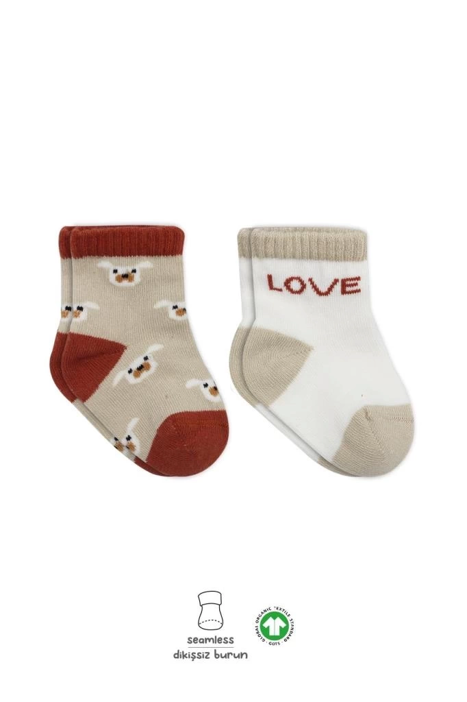 Nessiworld Bistyle Love Dog Penye Soket Çorap 2Li BS10118 Bej