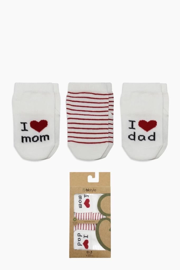 Nessiworld Bistyle Mom Dad 3Lü Penye Soket Çorap 10123 Ekru