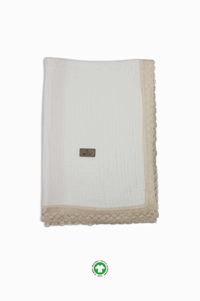 Nessiworld Bistyle Organik Müslin 80x90 Fistolu Battaniye 70112 Ekru