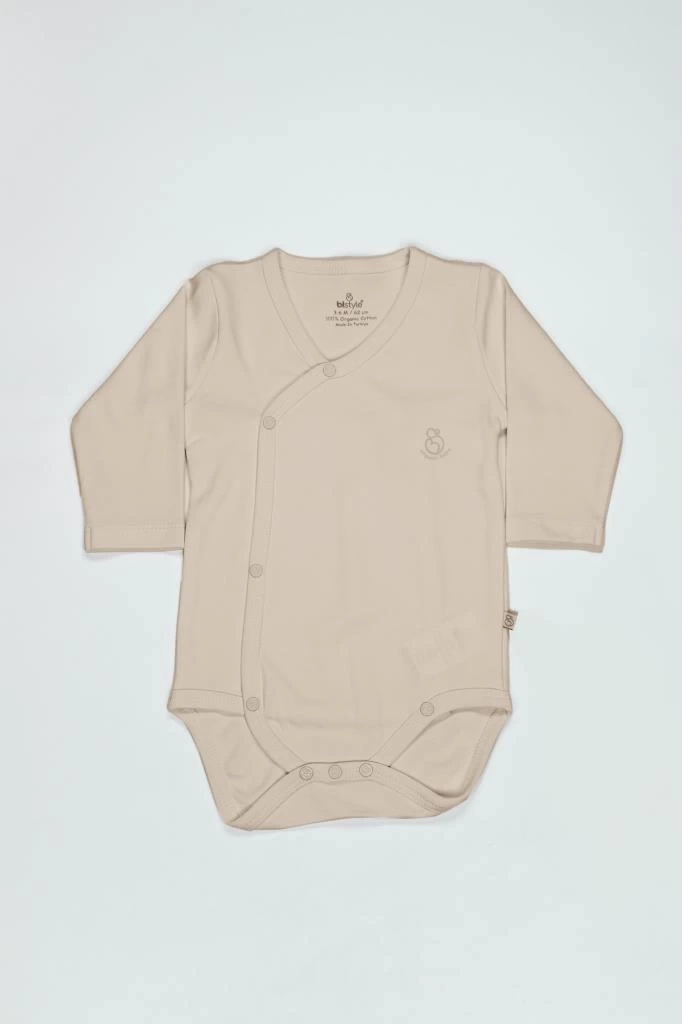 Nessiworld Bistyle Organik Natural Basic Style Kruvaze Uzun Kol Body BS17102 Bej