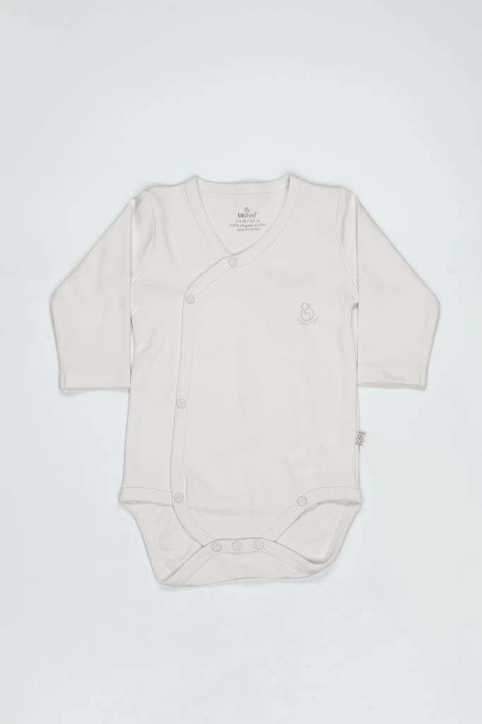 Nessiworld Bistyle Organik Natural Basic Style Kruvaze Uzun Kol Body BS17102 Ekru