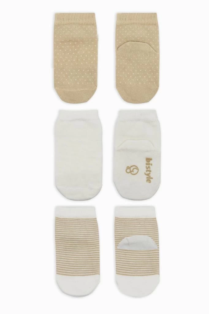 Nessiworld Bistyle Puanlı Kaymaz Penye Soket Çorap 3Lü BS10108 Bej