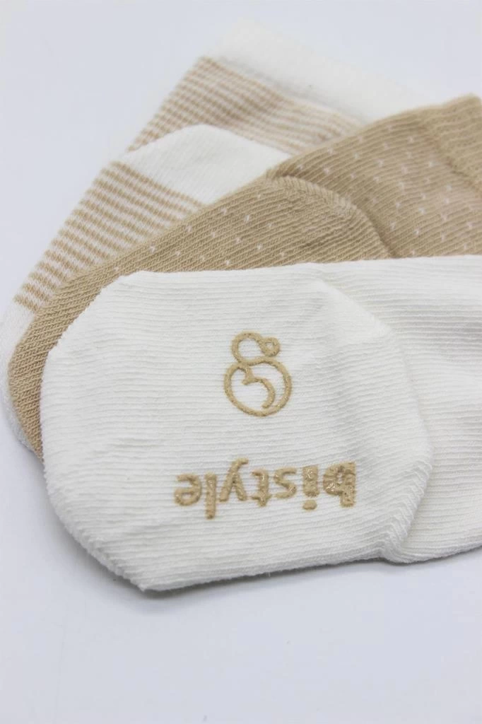 Nessiworld Bistyle Puanlı Kaymaz Penye Soket Çorap 3Lü BS10108 Bej