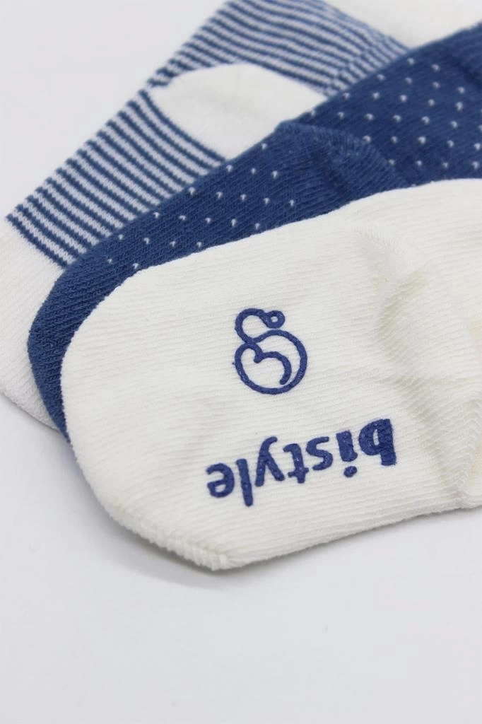 Nessiworld Bistyle Puanlı Kaymaz Penye Soket Çorap 3Lü BS10108 İndigo