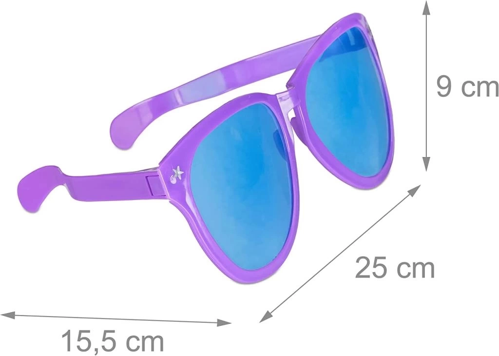 NessiWorld Büyük Parti Gözlüğü Rengarenk 12 Adet 27x9 cm