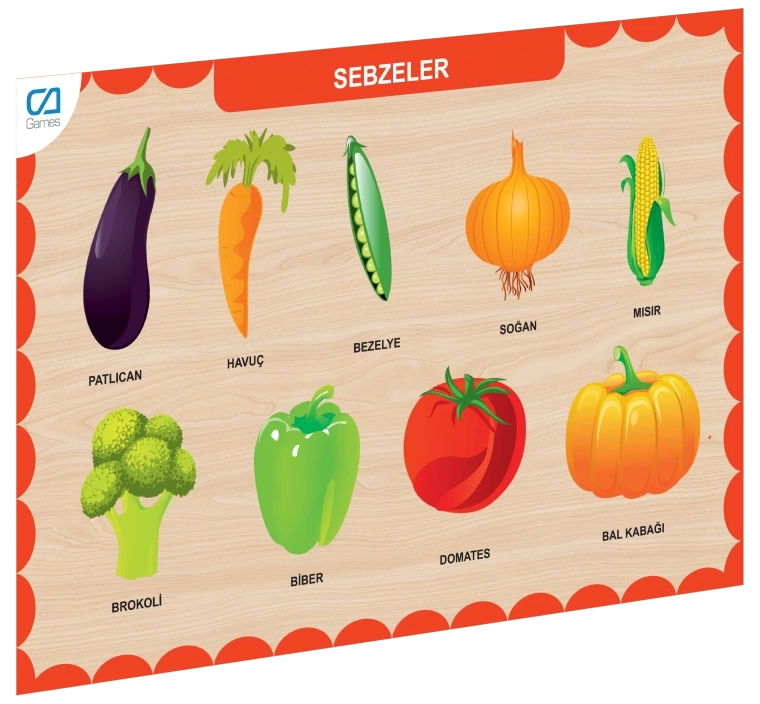 Nessiworld CAAHS-3205 CA GAMES AHŞAP SEBZELER BUL-TAK