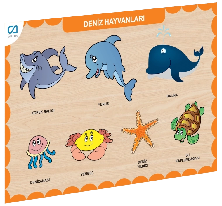 Nessiworld CAAHS-3212 CA GAMES AHŞAP DENİZ HAYVANLARI BUL-TAK